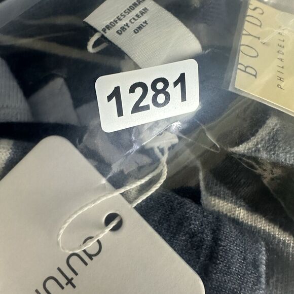 Autumn Cashmere Sweater Women XS Blue Stripe Patchwork Assymetrical Tee - Picture 13 of 13